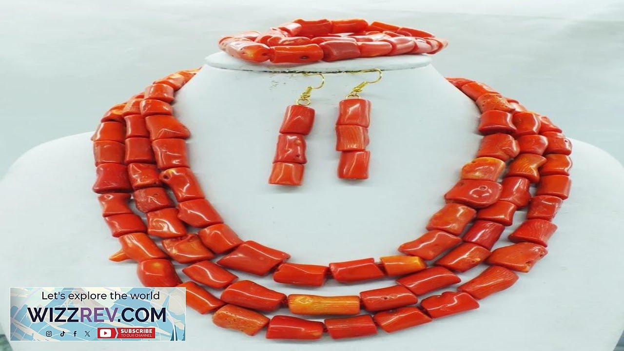 Fashion classic orange 3 layer coral necklace.African bride's wedding necklace