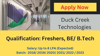 Duck Creek Technologies | Freshers Jobs | Latestjobs4u |