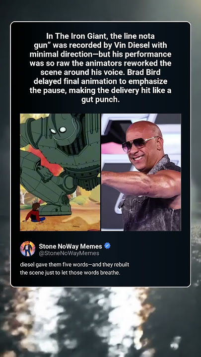 Vin Diesel's powerful delivery in The Iron Giant will surprise you   no script needed!