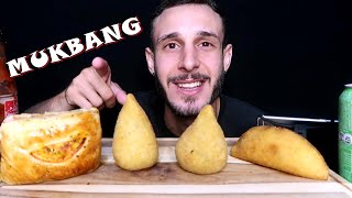 COXINHA, RISOLE, TORTA PRESUNTO/QUEIJO - ASMR MUKBANG (sons de mastigação)