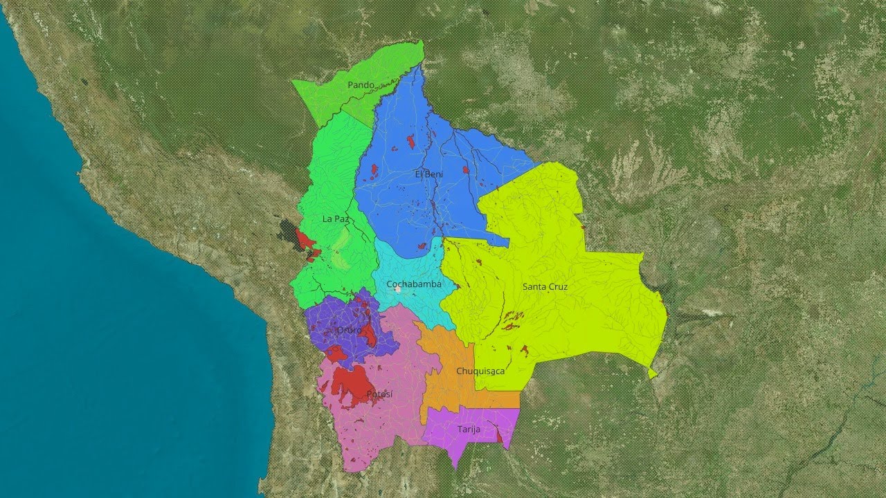 Population distribution in Bolivia  (1950 -- 2022)