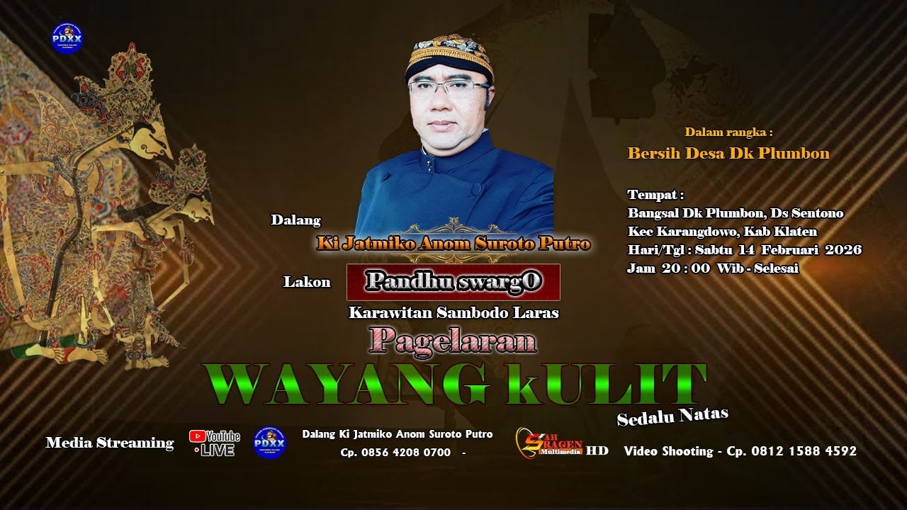 Wayang Kulit Dalang Ki Jatmiko Anom Suroto Putro Lakon PANDU SWAGO 14 Februari 2026