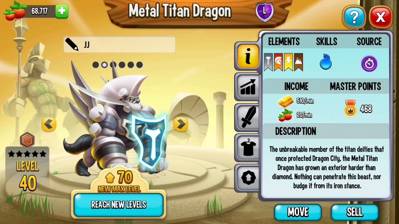 The metal titan dragon in the dragon city