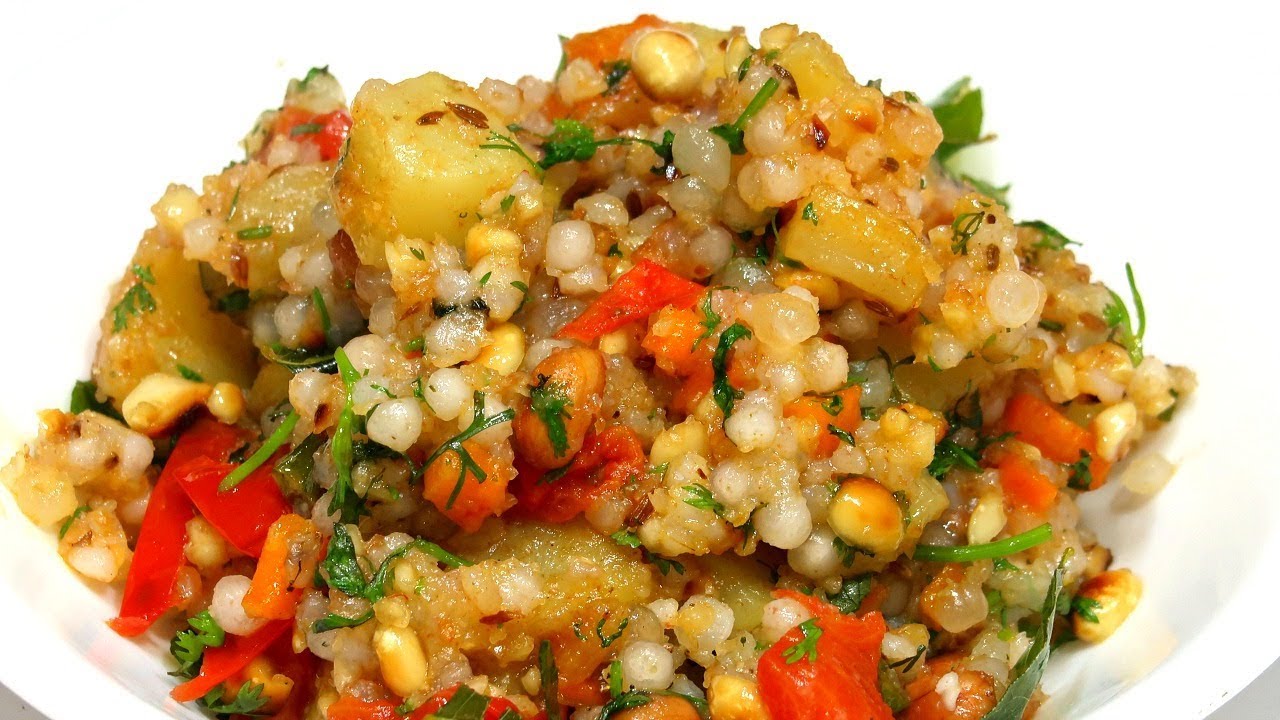 Sabudana khichdi with vegetables