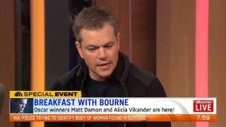 Matt Damon &amp; Alicia Vikander - Breakfast w/ Bourne