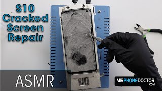 Samsung Galaxy S10 Cracked Screen Phone Repair Restoration - ASMR