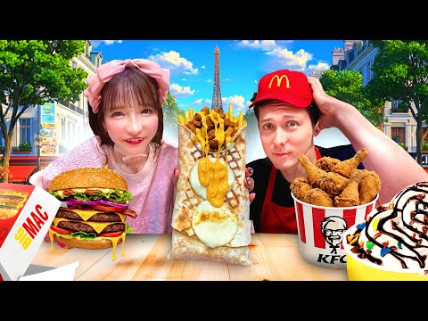 J'emmène une GROSSE MANGEUSE Japonaise professionnelle tester les FAST-FOOD en France 🇫🇷