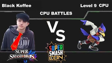 Black Koffee(Donkey Kong) vs Level 9 CPU(Falco) - Super Smash Bros Wii U