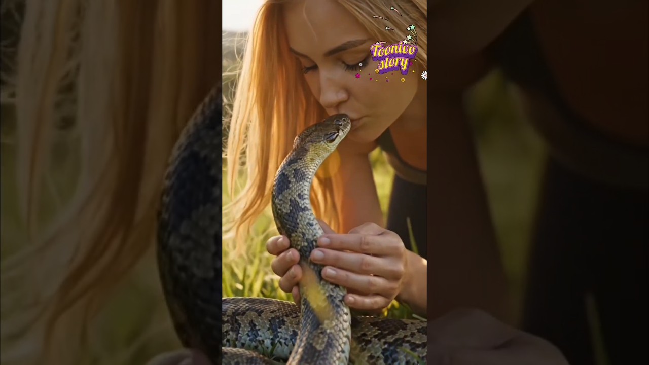 Fearless Girl Kisses Snake 🐍 | Brave Nature Moment | Cinematic AI Short