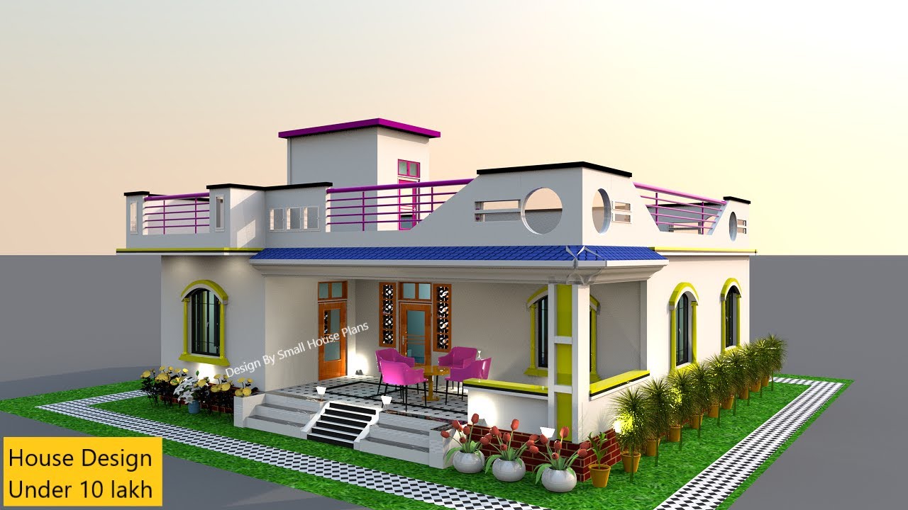 House Plan Under 10 Lakh with 3 Bedroom , 10 लाख मे घर के डिजाइन के नक्शे