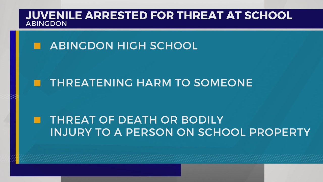 Juvenile arrested for Abingdon High School threat