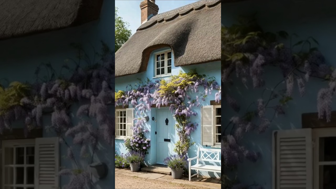 💙 Cozy Pastel Blue Cottage  Serene Home, Gentle Atmosphere, Cottagecore Aesthetic