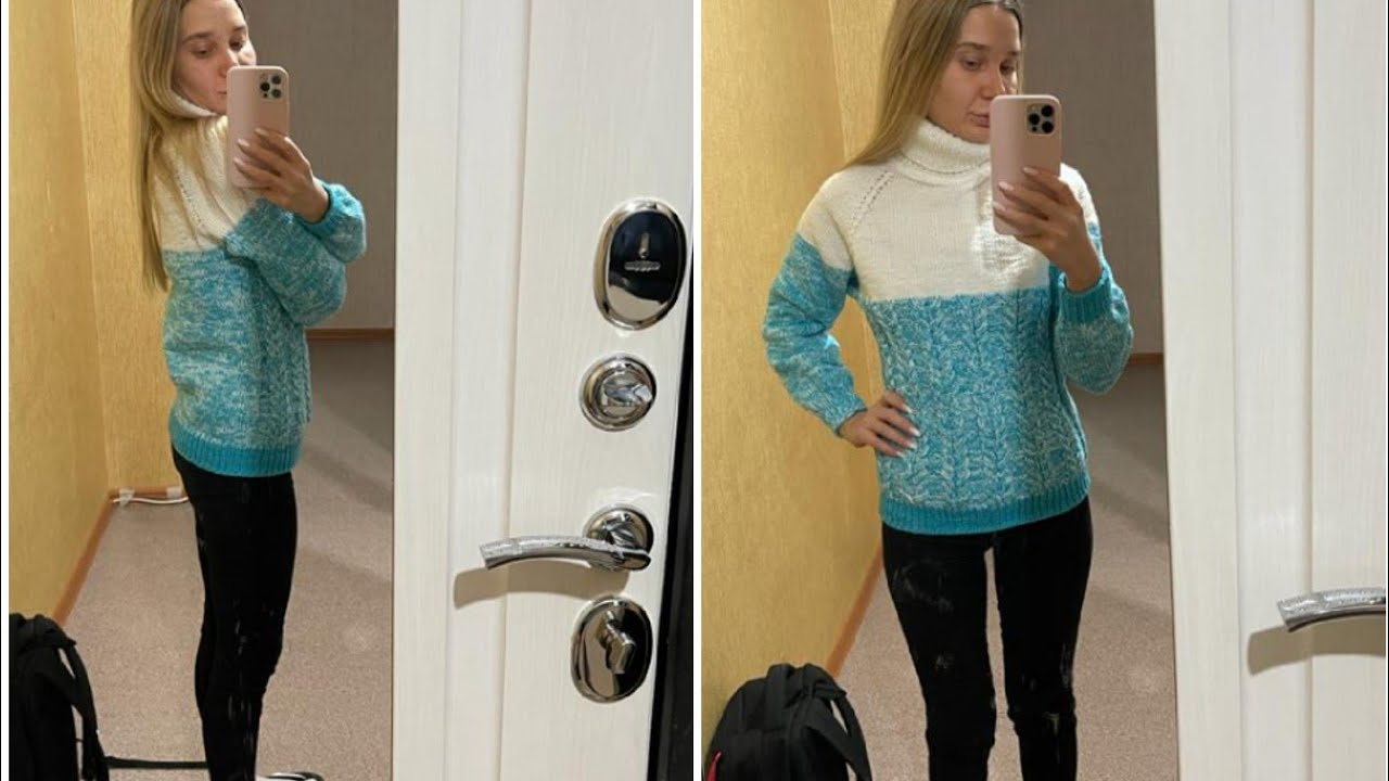 СВИТЕР СПИЦАМИ ИЗ ПРЯЖИ BON BON.ОБЗОР.