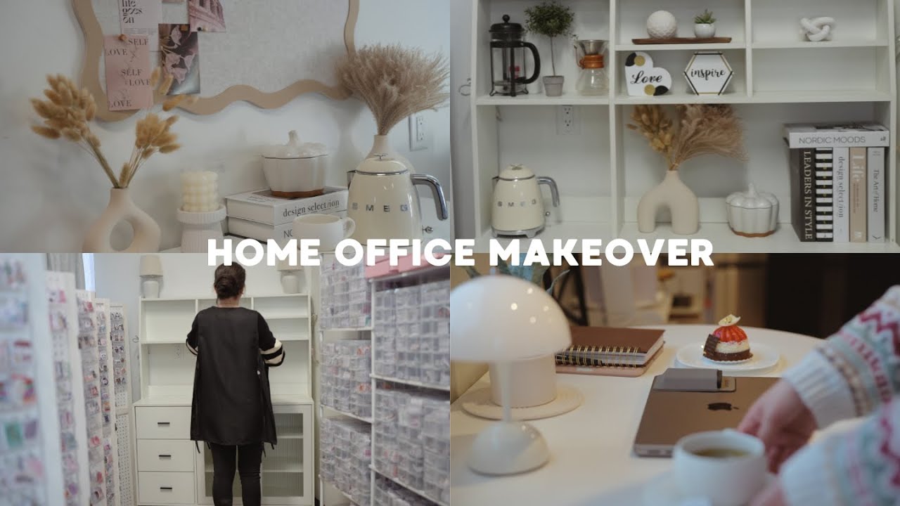 Slow Living in My 20s ☕🖥️ Home Office Makeover - Organization & Cozy Aesthetics - YouTube