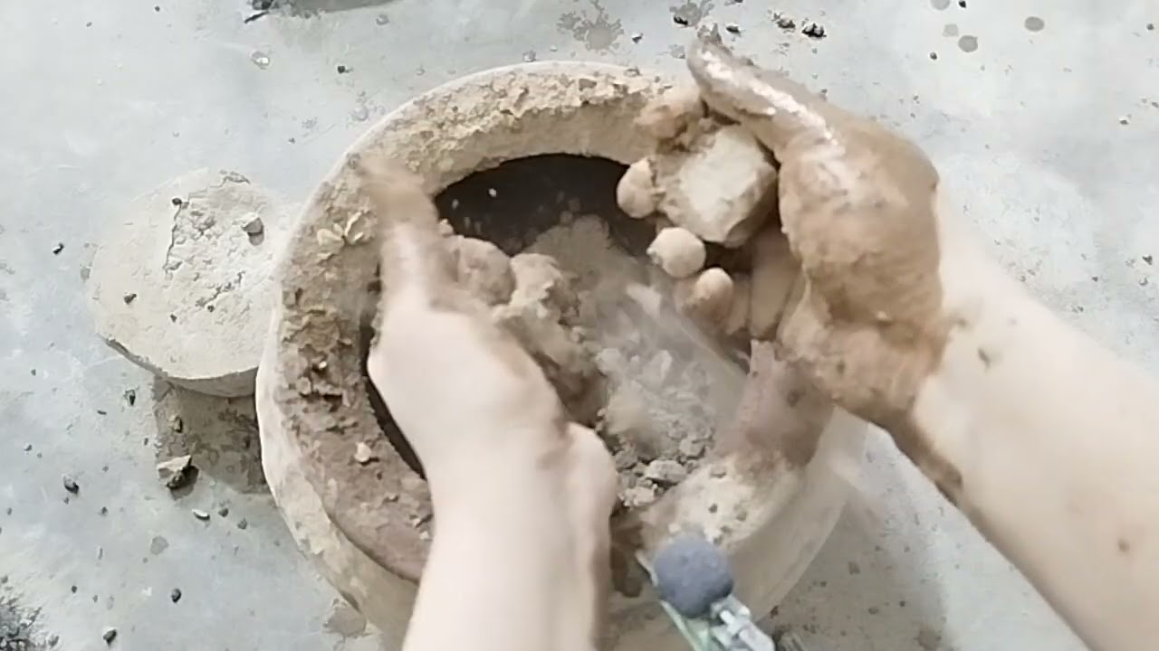 Pure sand mud yummy crumbling 🤎in mud pot satisfying ASMR 