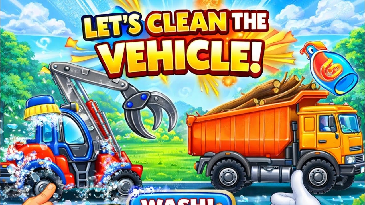 🧼🚜 Wash the Dirty Trucks! | Excavator & Dump Truck | Fun Kids Video