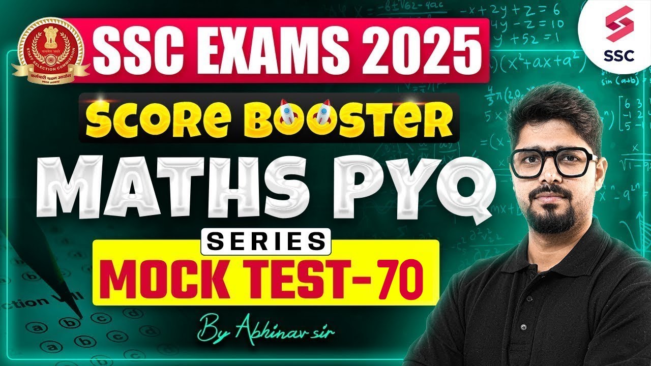 SSC CGL 2025 Maths Mock Test- 70 | New Vendor New Pattern | SSC CGL ...