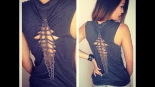 D.I.Y T-Shirt Reconstruction: Cut Up Back (2 Weave Pattern)