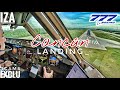 Exclu b777 cun  cancun  landing 12l  3cams cockpit view 4k  atc  crew communications