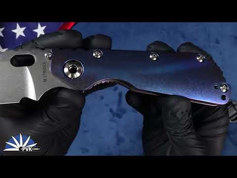Strider Knives SMF Magnacut Drop Point Blade, Full Blurple Ti Handle
