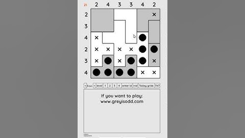 Grey is Odd - Today grids. Solution level 3 6X6 dated 04-13-2024