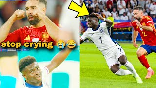 Carvajal Telling Saka To Stop Crying Spain Vs England