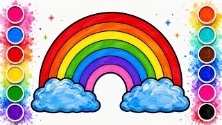 :Rainbow Drawing & Colouring for Kids 🌈 Easy Rainbow Painting Tutorial | Fun Art Video