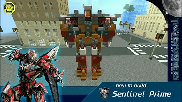 Minecraft - how to build Sentinel prime Transformers 3 Dark of the Moon สอนสร้าง เซนตินัล ไพร์ม!