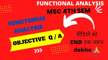 Functional analysis objective question || Msc 4th semester ||