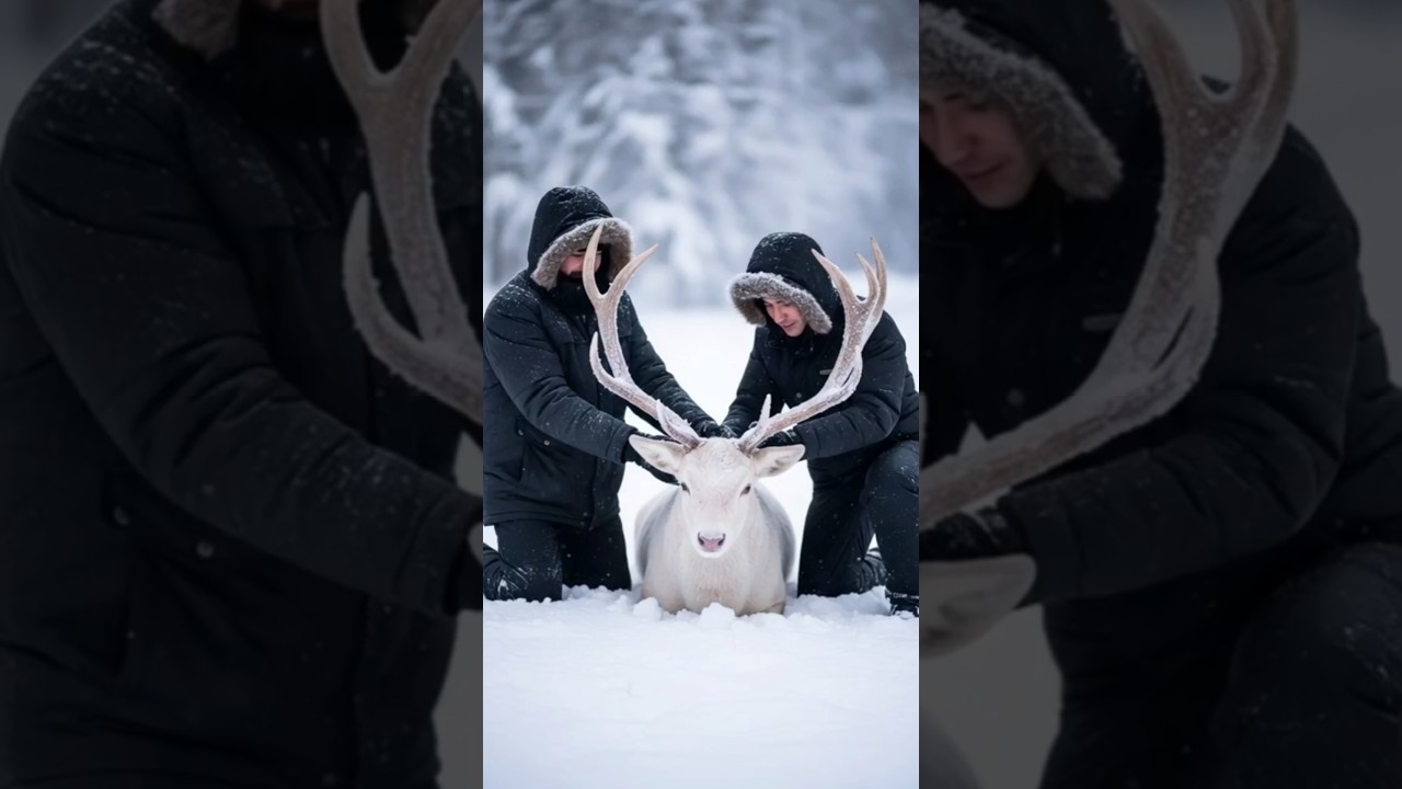 Rescuing a Wild Deer Trapped in Ice 🧊