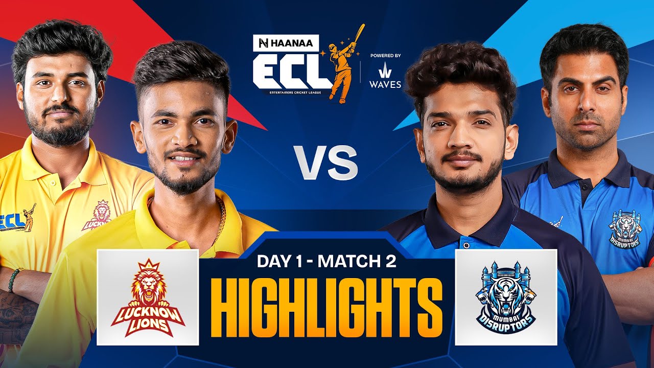 Munawar's Disruptors suffer a heavy defeat against Anurag's Lions | Match 2 Highlights | ECL T10