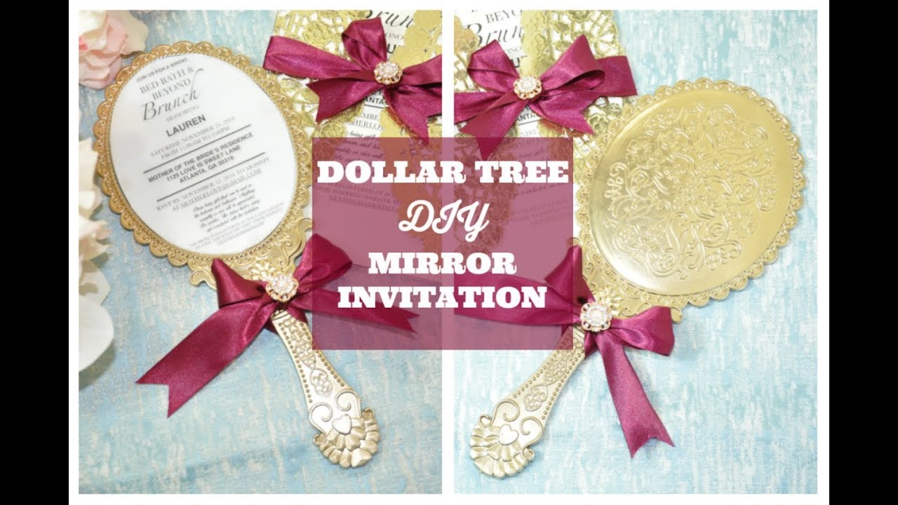 DIY Dollar Tree Bling Glam Mirror Invitation For Bridal Shower YouTube