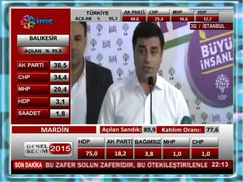 Selahattin Demirtaş Seçim Sonrası Zafer Konuşması 7 Haziran 2015 