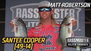 Matt Robertson leads Day 2 of Bassmaster Elite at Santee Cooper with 49 pounds, 14 ounces