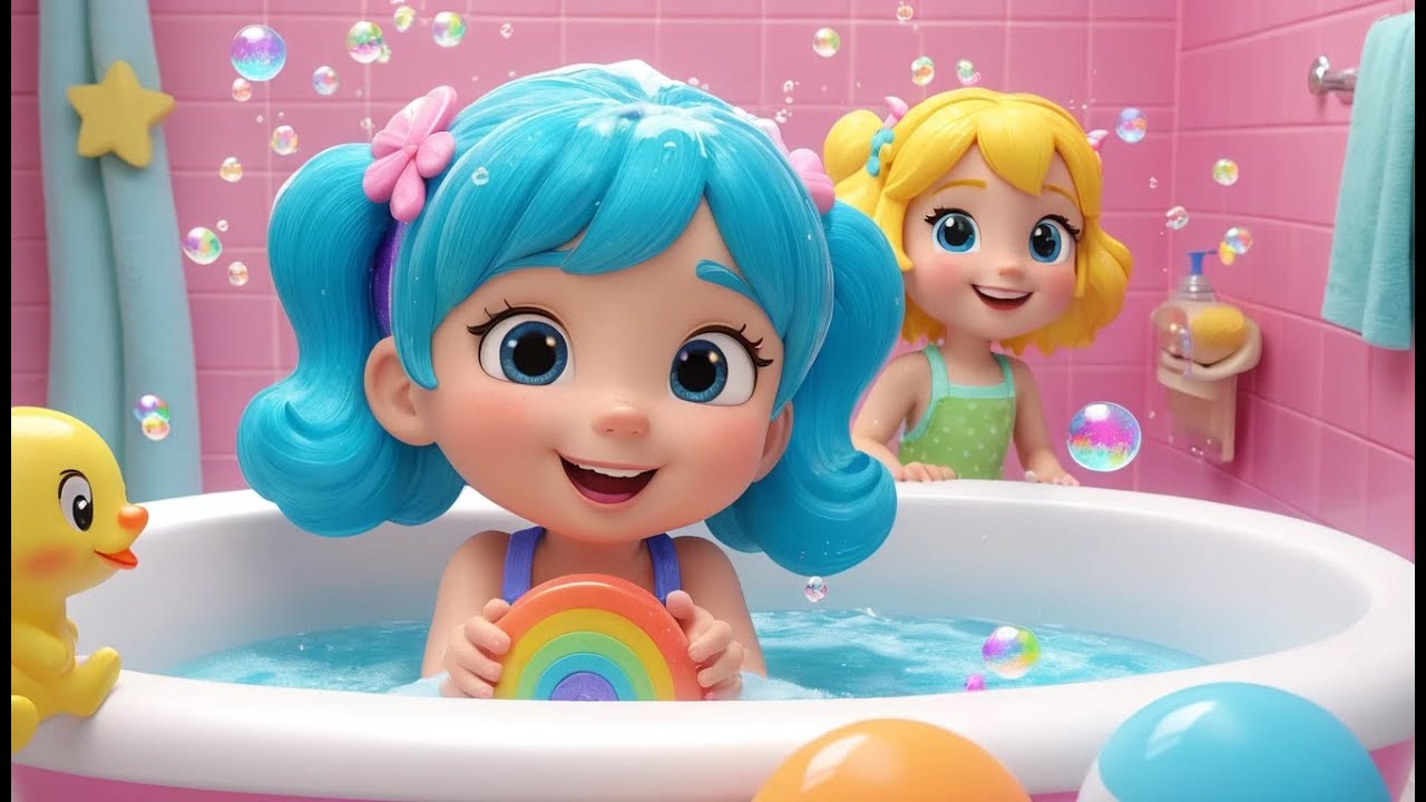 Splish, Splash, A Rainbow Bath | Fun Bath Time Song for Kids | Preschool Learning & Animal Rhymes
