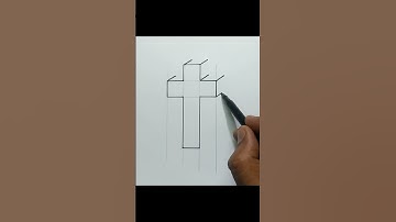 How to Draw 3D Cross ✝