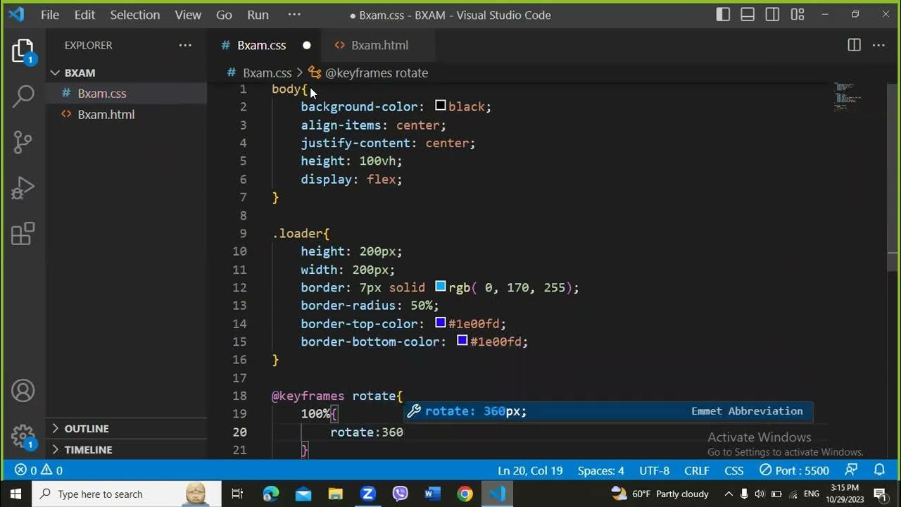 LEARN HOW TO CREATE A LOADER USING HTML/CSS -- II Bxam programming II ...