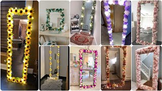 Beautifull mirror decor ideas ll Flower light amazing mirror decorating ideas