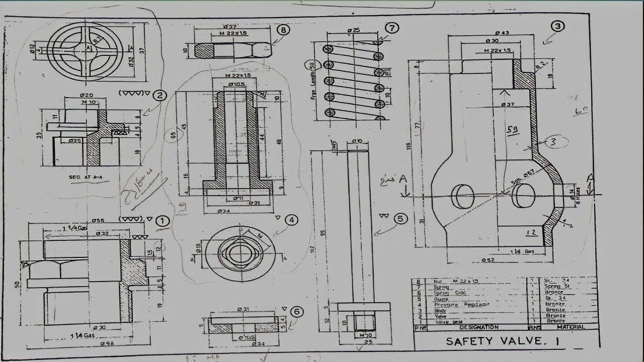 Safety Valve 1-كورس الرسم الميكانيكي التجميعي