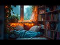 Cozy Reading Nook Ambience With Soft Jazz Music &amp; Heavy Rain on Window Sounds to Relax, Sleep, Study