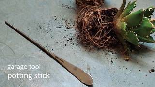 original tool 特集】植え替え時のおすすめツール「根かき棒」 - YouTube