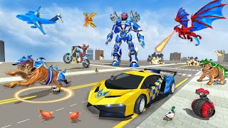 US Police Tiger Robot Car Game #HappyFamilyStudio| Combat Studio screenshot 4