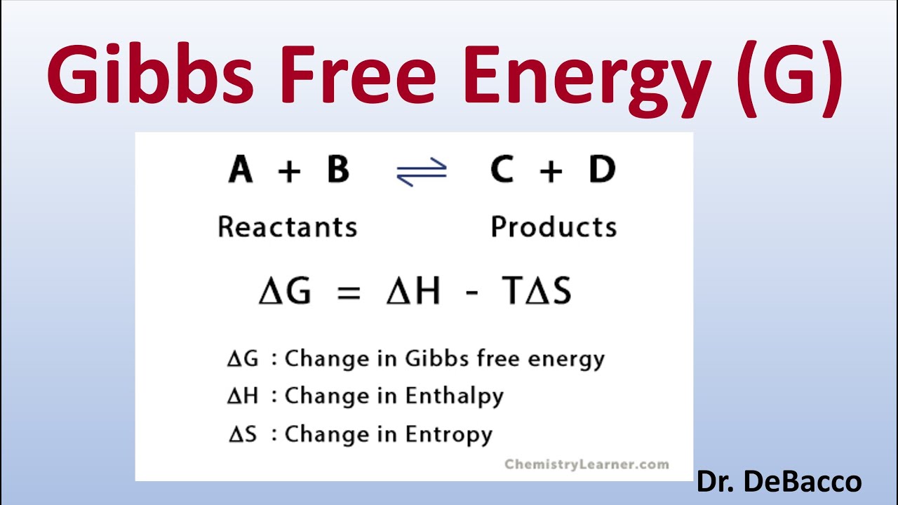 Gibbs Free Energy G - YouTube