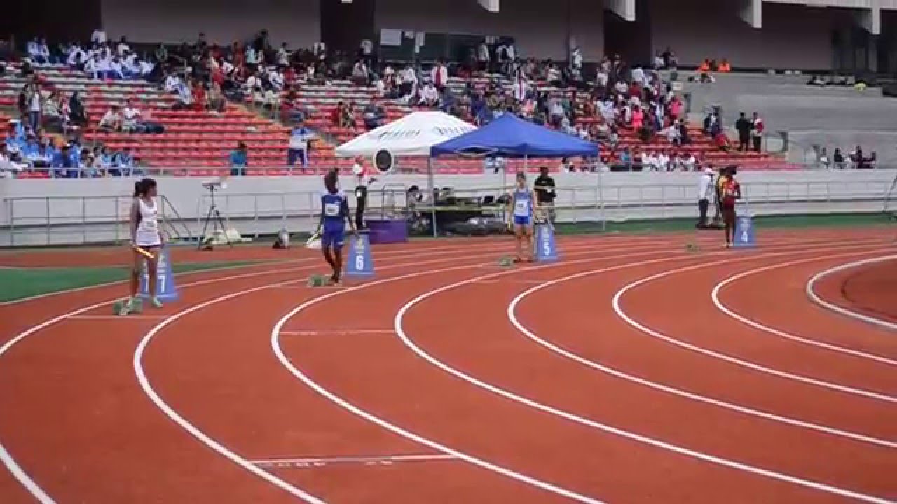 Relevo 4x100 metros planos juvenil C Femenino. - YouTube