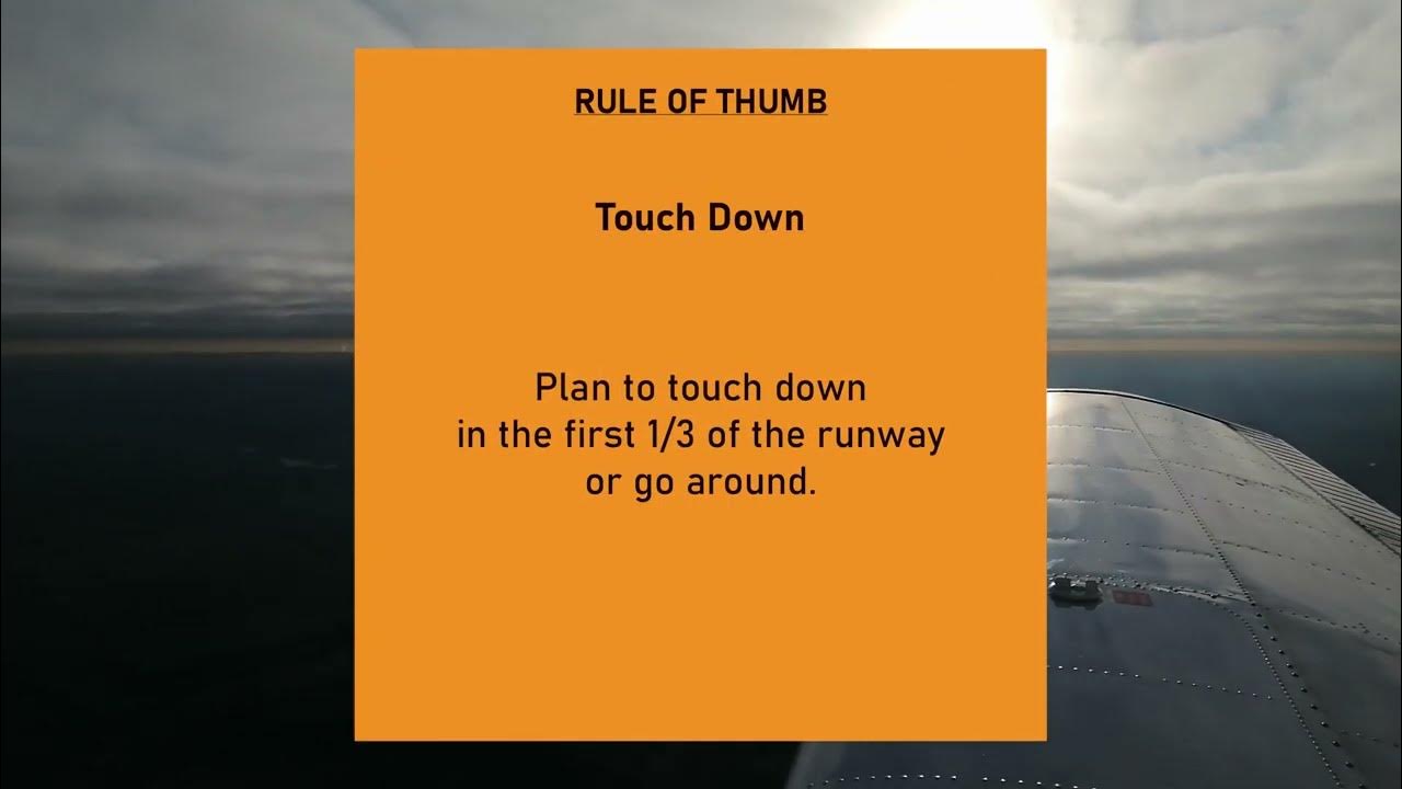 Aviation Rules of Thumb (22 rules of thumb for pilots selected from many). YouTube