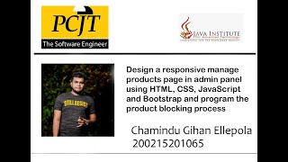 Design a responsive manage products page in admin panel using HTML, CSS, JavaScript and Bootstrap