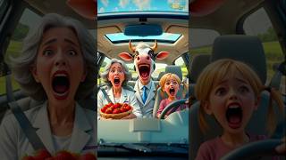 Evolution Of Cow Scares Grandma And Girl In Car
