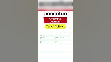 Accenture Verbal Ability Questions #accenture