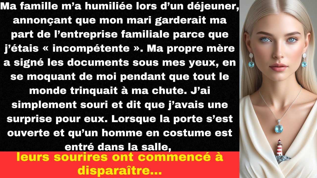 Ma famille m’a humiliée lors d’un déjeuner, annonçant que mon mari garderait ma part de...