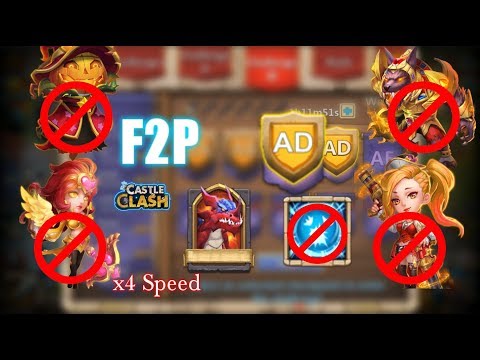 Castle Clash - HBM AD No Scatter and PD_ Using full damage team!_F2P Account